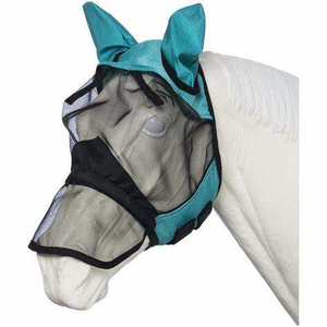 Bonnet d'oreille pour cheval respirant et personnalisé en laine peignée, écologique, coupe-vent, léger, 100 % polyester, à carreaux, avec fermeture éclair, doux pour l'équitation - Product Image 1
