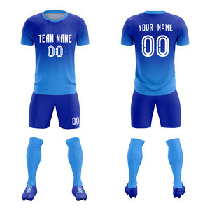 Uniformes de Fútbol Personalizados para Adultos, Impresos por Transferencia de Calor, Transpirables, de Secado Rápido, de Alta Calidad, Conjuntos de Camiseta y Pantalones Cortos con Cuello Redondo - Product Image 5