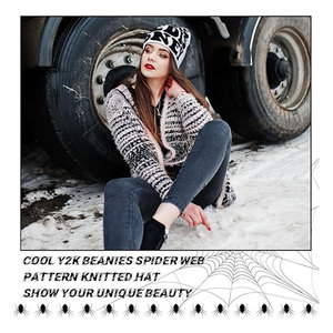 Beanie Double Sided Graphic Knitted Beanie for <b>Men</b> and Women Stylish Warm Acrylic <b>Winter</b> <b>Hat</b> Reversible Design Streetwear - Product Image 6