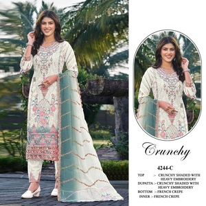 Traje Salwar de Georgette Pesado para Mujer, Ropa Tradicional de Boda para Todas las Temporadas - Product Image 4