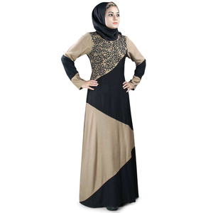 Abaya pour femme, manches longues, broderie, col rond, robe longue ample pour soirée, robe élégante pour femme musulmane du Moyen-Orient - Product Image 3