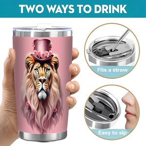 Stainless Steel Tumbler 20oz Double Wall Insulated <b>Reusable</b> <b>Cup</b> For Home Outdoor Use - Product Image 5