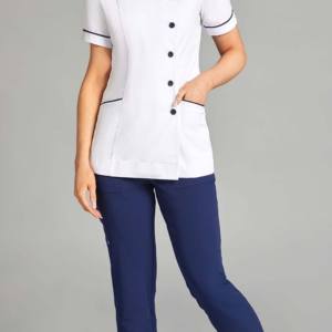 Uniformes Médicos OEM para Mujer, Conjuntos de Scrubs Transpirables y Cómodos de Mezclilla 100% Algodón, Color Personalizado, Tallas Grandes, para Hospital - Product Image 3