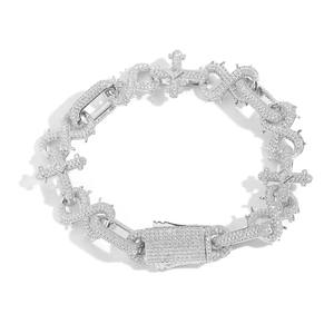 Bracelet en argent plaqué, diamant naturel de luxe, polissage brillant, certifié IGI, style hip-hop, disponible à un prix raisonnable en provenance d'Inde - Product Image 2