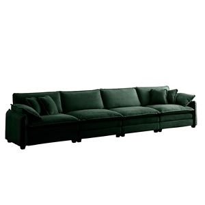 Modern 4-Seater Corduroy Fabric <b>Sofa</b> Comfortable Easy Assembly for <b>Office</b> or Apartment Living Room Modern Upholstered - Product Image 6