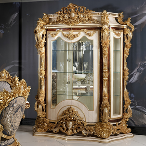 Ensemble de meubles de salle à manger classique européen haut de gamme 10 pièces en bois massif, sculpté à la main, écologique et durable, avec buffet - Product Image 6