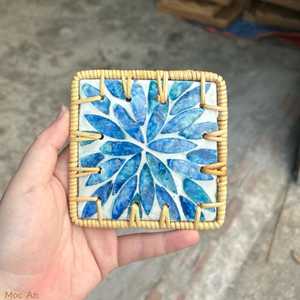 High Quality Handmade <b>Mop</b> Material Eco-Friendly Customizable Classic Design Serving Coasters - Product Image 4