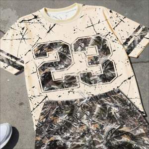 Nuevo Conjunto de Verano para Hombre, Camiseta y Pantalones Cortos de Color Sólido, Corte Ajustado, Transpirable, de Algodón, Manga Corta, Estilo Urbano, Dos Piezas - Product Image 2