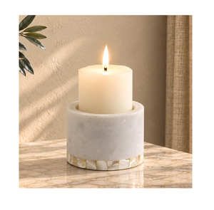 Porte-bougie en marbre, décoration en pierre naturelle, porte-bougie en marbre pour la décoration de la maison, cadeau, vente en gros personnalisée - Product Image 1
