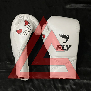 Fabrication en usine de gants de boxe blancs sur mesure, 100% cuir véritable, gants de boxe professionnels pour la pratique du fly boxing. - Product Image 6