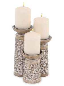 Portavelas de Madera de Excelente Calidad, Ecológico, Pulido, con Tallado de Sombra, para Decoración del Hogar, Bodas, Ramadán - Product Image 3