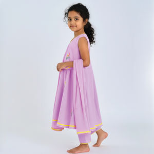 Kurti pour filles très demandé, couleur violet doux, longue, avec détails complexes, idéal pour Navratri et tenue spéciale de fête - Product Image 5