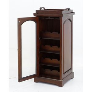 Mueble Bar Tradicional de Caoba Sólida con Puerta de Cristal y Bandeja Incluida para Uso Interior/Exterior - Product Image 4