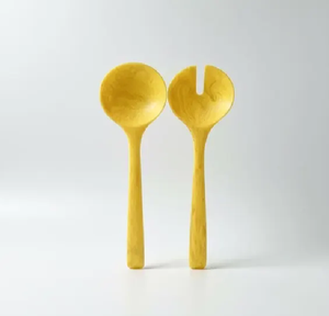Juego de 2 utensilios de madera para ensalada, cuchara y tenedor con acabado de madera natural. - Product Image 4
