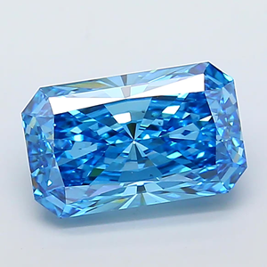 Diamante azul radiante de corte rectangular cultivado en laboratorio, piedra suelta para la fabricación de joyas. - Product Image 2
