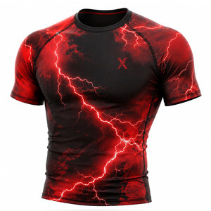 T-shirt de compression athlétique extensible et durable, respirant, anti-humidité, écologique et à séchage rapide pour la gym - Product Image 1