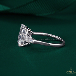 Premium E VS1 Emerald And Tap <b>Diamond</b> <b>Ring</b> 9k 10k 14k 18k Gold Luxury Fine Jewelry Custom Engagement Wedding Band For Her Gift - Product Image 2