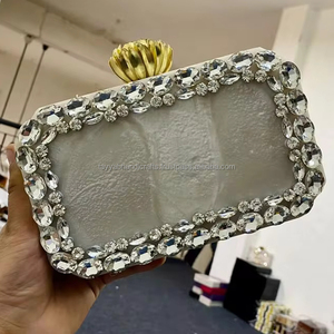 Resin <b>Clutch</b> Bag Luxury Handbag Perfect Gift for Her Evening Party <b>Embellished</b> <b>Clutches</b> From India - Product Image 1