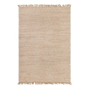 Tapis rectangulaire en jute tressé, style oriental géométrique multicolore, avec envers antidérapant en jute, fait main, adapté aux animaux domestiques, à poils ras, moyen - Product Image 1