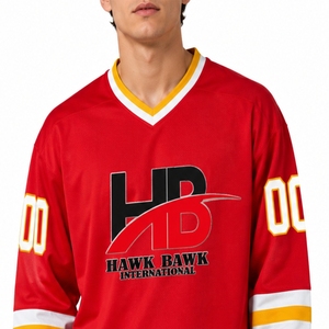 Jersey de Hockey sobre Hielo Personalizado de Manga Larga, Sublimación OEM, Diseño Impreso Personalizado, Tela Premium, Jersey Deportivo de Manga Larga con Ajuste Atlético - Product Image 5