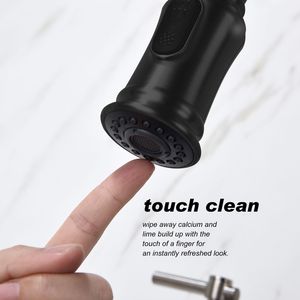 Rubinetto da cucina estraibile a doppia maniglia in acciaio inossidabile lucidato, miscelatore lavello in ottone con installazione a 3 fori per uso domestico, funzione acqua fredda - Product Image 6