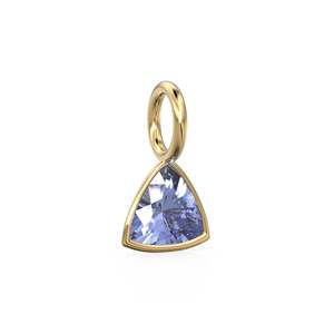 Tanzanite 5mm 14k Yellow <b>Solid</b> <b>Gold</b> Charm <b>Pendant</b> Bezel Jewelry Finding / December Birthstone / Trillion Cut Blue Gemstone / - Product Image 3