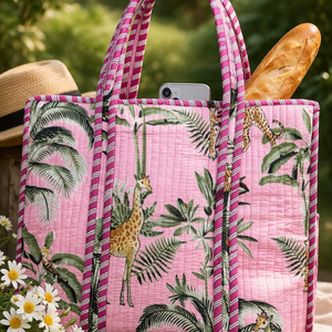 Bolsos Tote para Mujer con Estampado Artesanal, Bolsos de Mano Casuales para la Playa, Bolsos de Mano Tradicionales Étnicos Indios, Hermosos Bolsos de Mano de Lujo - Product Image 1