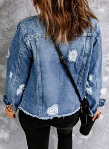 Fashion Women's <b>Denim</b> <b>Coat</b> Loose Front Waterproof Breathable Casual Streetwear Button Closure Vintage Premium Comfortable - Product Image 4