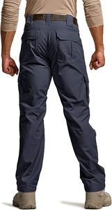 Pantalon cargo tactique bleu marine pour homme, taille haute, plusieurs poches, séchage rapide, style vêtements de travail en toile, pantalon d'extérieur pour le printemps - Product Image 2
