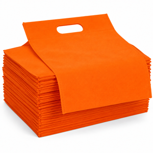 Bolsa de Compras Reutilizable de Tela No Tejida, Corte en D, Color Naranja Premium, Resistente, para Promociones Comerciales - Product Image 4