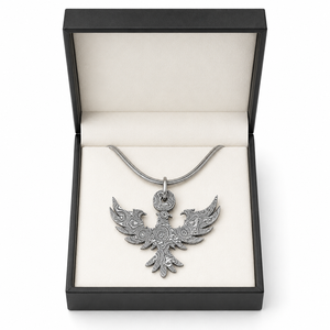 Collar con Colgante de Acero de Damasco con Patrón Repujado Hecho a Mano, Diseño Exquisito, Lujoso y Moderno, Regalo Promocional para el Día de San Valentín - Product Image 1