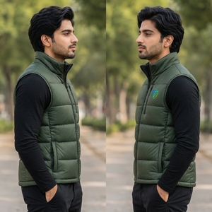 <b>Men</b> <b>Thermal</b> Puffer Vest Lightweight Quilted Material Warm Insulation Water Resistant Fabric Full Zip Closure Outdoor Sportswear - Product Image 5