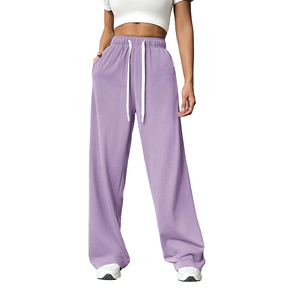 Pantalon de survêtement ample taille haute pour femme, coupe décontractée, jogging décontracté, pantalon de survêtement en molleton à jambe large pour femme, vente en gros d'usine - Product Image 1