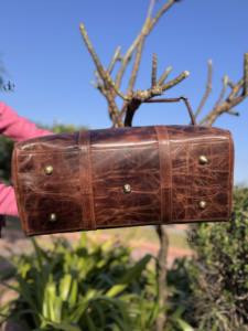 Crunch Leather <b>Luggage</b> Bags Unique Designer Multi Uses Handmade Bag Unisex Travel Bag <b>Big</b> Size Multi Use Fashionable Duffel Bag - Product Image 4