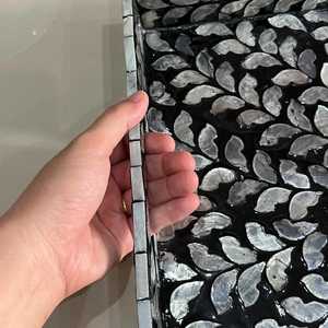 Handcrafted Mother Pearl <b>Tray</b> <b>Black</b> Mosaic Inlay Decorative <b>Serving</b> Storage <b>Tray</b> Wooden Base Luxury Coffee <b>Tray</b> Dishwasher Safe - Product Image 3