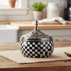 Casserole de service en bois de luxe du Golfe avec couvercle en acier inoxydable |   Chauffe-plat pour fondue artisanal de designer, bol de service, ustensile de cuisson - Product Image 3