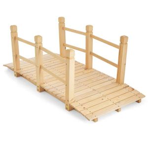 Ponte da Giardino in Legno di Abete 100% Naturale, 1,5 Metri, Facile da Montare per Cortile/Strada Ghiaiata/Fattoria - Product Image 2