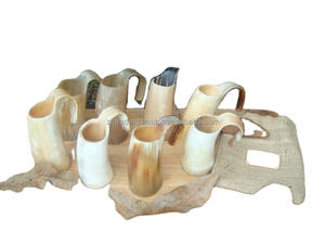 Mug décoratif en corne de buffle imperméable avec finition polie à la main à grain naturel pour les amateurs de Vikings - Product Image 6
