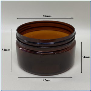 PET Cylinder <b>Plastic</b> <b>Jar</b> for Skin Care OEM Service Accepted Facial Cream Body Butter Snack Candy 250ml 89mm 36g Short Brown - Product Image 5