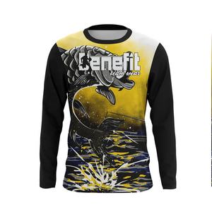 Custom Sublimation Print Fishing Clothing Men's Lightweight <b>Long</b> <b>Sleeve</b> Fishing T-<b>Shirt</b> - Product Image 1