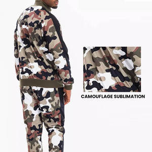 Men Camouflage Tracksuit Full Zipper Stand Collar Casual Autumn Wear Polyester Cotton <b>Blend</b> Regular Fit Side Pockets - Product Image 6