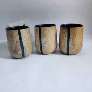 Juego de Mesa de Madera de Caucho Importada 100% Natural para el Hogar, Juego de Mesa de Madera para Tazas de Café - Product Image 4