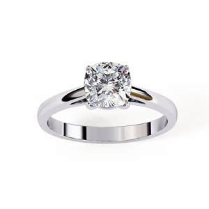 Bague en or massif 14 carats avec diamant de laboratoire taille coussin 1 carat, pavé classique, halo caché, pour fiançailles, mariage, anniversaire - Product Image 6