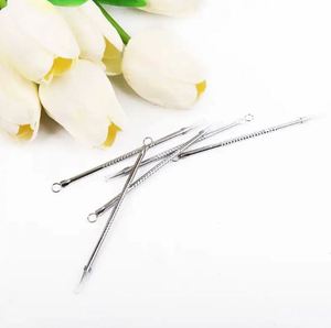 Extracteur de points noirs et comédons en acier inoxydable, outil double extrémité boucle et aiguille en argent pour une extraction douce du visage - Product Image 5