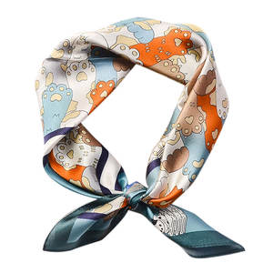 ผ้าพันคอไหมเนื้อนุ่มสำหรับผู้หญิง ผ้าพันคอไหมพิมพ์ลายสี่เหลี่ยมหรูหราสำหรับผู้หญิง ผ้าคลุมไหล่ไหมน้ำหนักเบาสำหรับผู้หญิง - Product Image 2