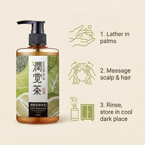 Shampooing enzymatique naturel aux graines de thé de Taïwan 350ml Sans silicone Volumisant Pomelo & Thé Oolong Hydrolat Soin capillaire Vente en gros OEM/ODM - Product Image 4