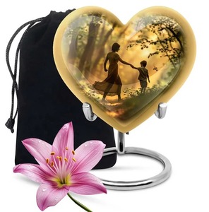 Urna Funeraria en Forma de Corazón con Diseño de Guerrero Cósmico, Urna Decorativa Negra para Guardar Cenizas de Adultos - Product Image 6
