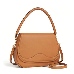 Tan <b>Pebbled</b> PU Shoulder Bag Fashion Crossbody Purse Single Strap Zipper Closure Daily Use - Product Image 2