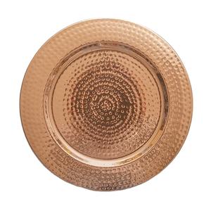 Martelé rond chargeur assiette événement fêtes dîner vaisselle décoration assiettes métalliques plat en gros assiette de service avec Logo - Product Image 1