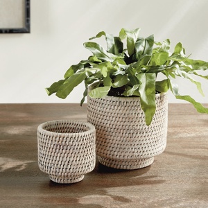 Articles de décoration de jardin, pot en rotin pour plantes d'intérieur et d'extérieur, pots à fleurs artisanaux. - Product Image 4
